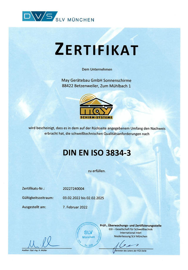 Welding certification