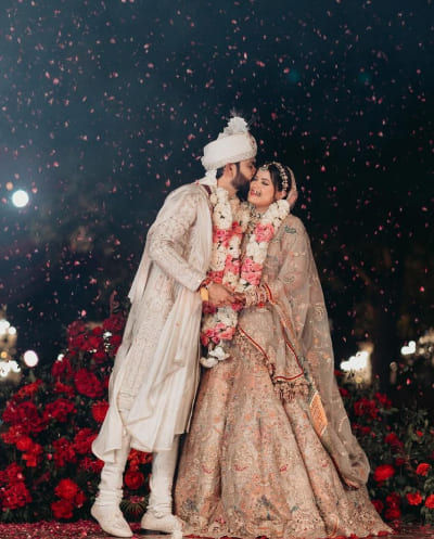 Traditional Indian bride in red bridal attire