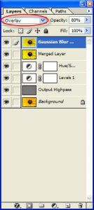 Figure 5 - Layers Palette with Gaussian Blur Applied