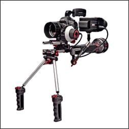 EVF_sidekit Zacuto Z-Finder EVF used on a typical hDSLR camera rig