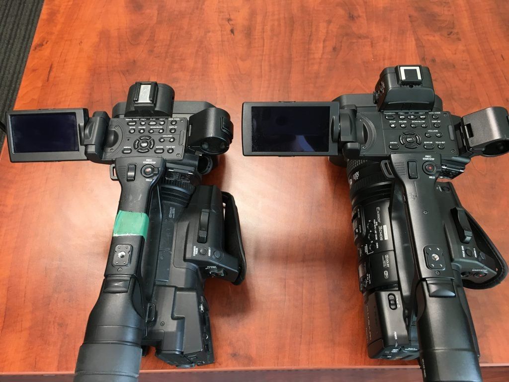 Sony HXR-NX5R beside HRX-N5X
