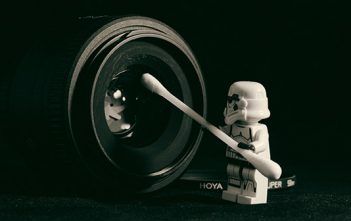 Self-Iso Project: Tips on how to safely clean your lenses Safely Clean Your Lenses - Lego figure with q-tip cleaning lens