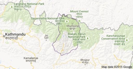 Solukhumbu district of Nepal Map