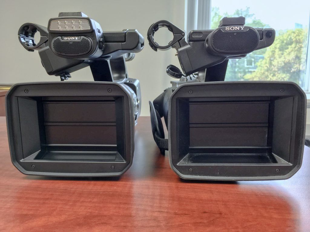 HRX-NX5R on the right. Notice the new built-in LED light