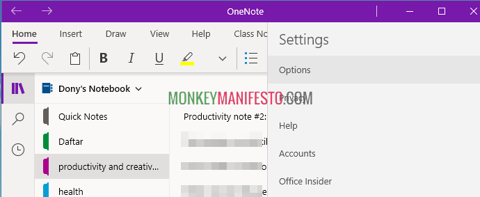 onenote windows 10 app