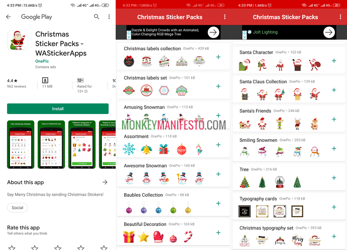 how to get christmas whatsapp sticker