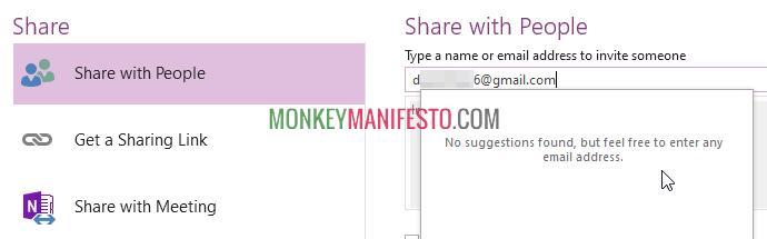 email enter share onenote