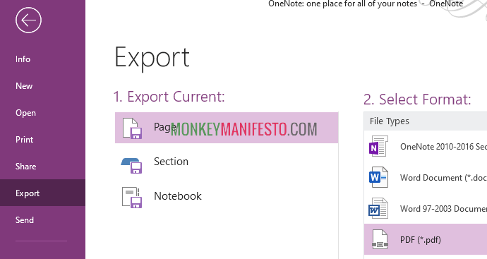How to export onenote as pdf or other formats monkey manifesto