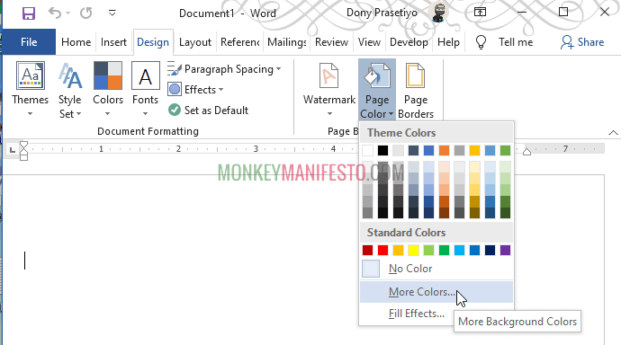 change background color in word