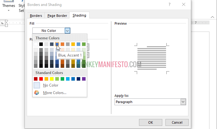 select page color on microsoft word