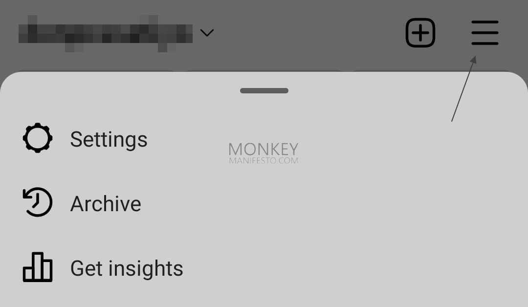 instagram hamburger menu settings