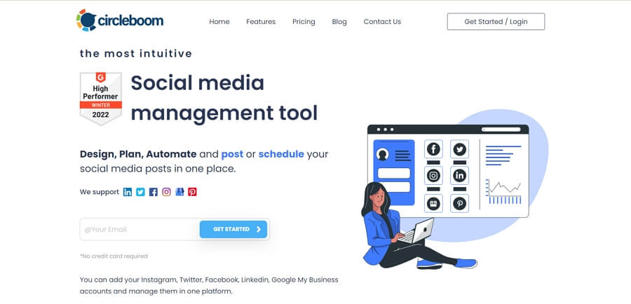 link facebook with twitter or instagram using circleboom