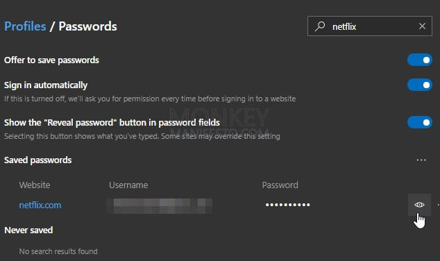 reveal password