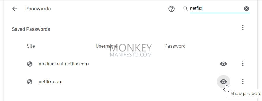 seeing netflix password on google chrome pc windows 11