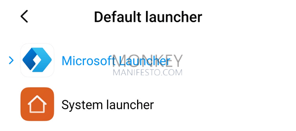 default launcher on android
