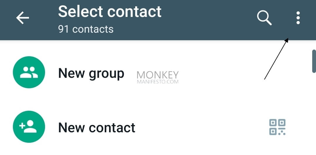 select contacts on whatsapp