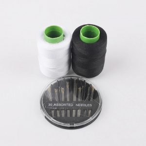 Big Black and White Thread for Stiching with Assorted 30 Needles-KS