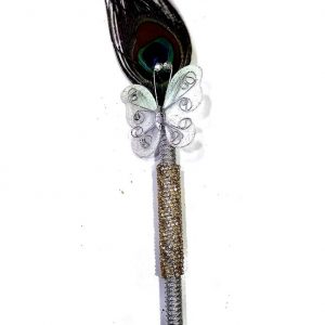 Nikkah Bridal Peacock Feather Pen Fancy Marriage Shadi-Silver