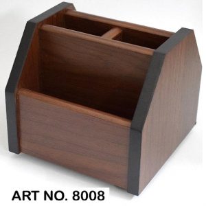 8008 Wooden Pen & Stationery Holder Pen Stand Brown