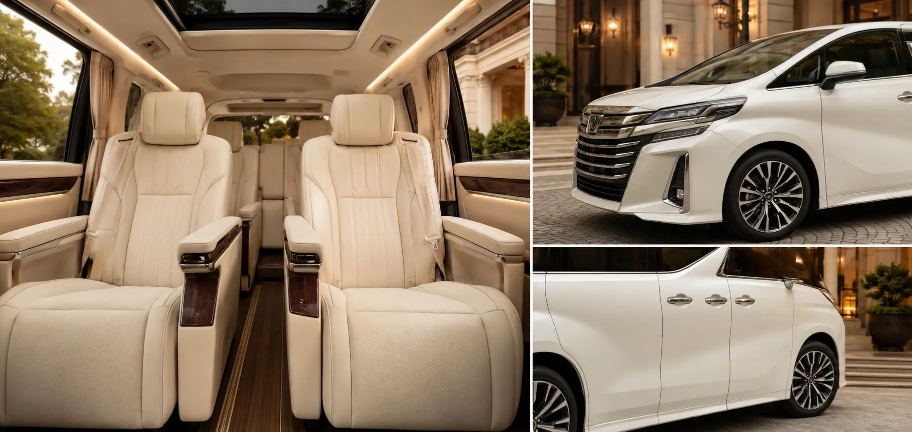 Elegant luxury vehicle interior and exterior details