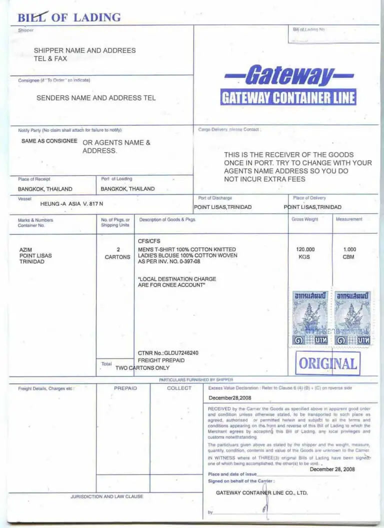 Bill Of Lading Bl What Is It Its Different Types 5443