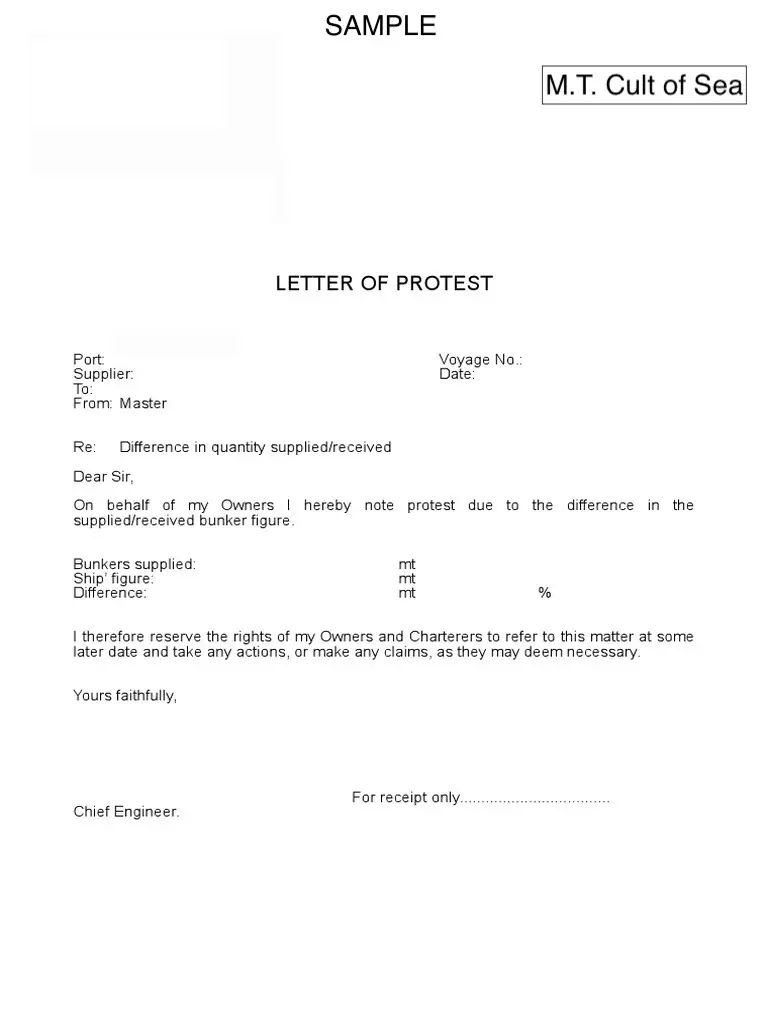 Note of Protest vs Letter of Protest - Why, When and Differences.