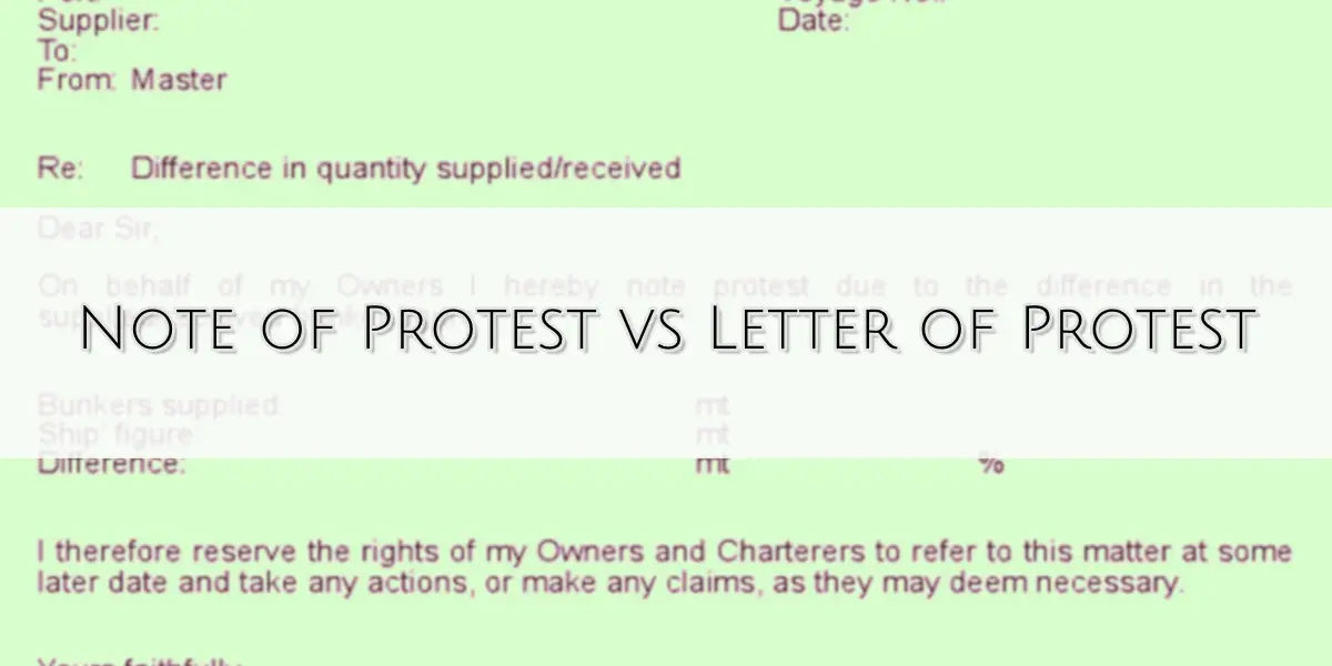 Note of Protest vs Letter of Protest