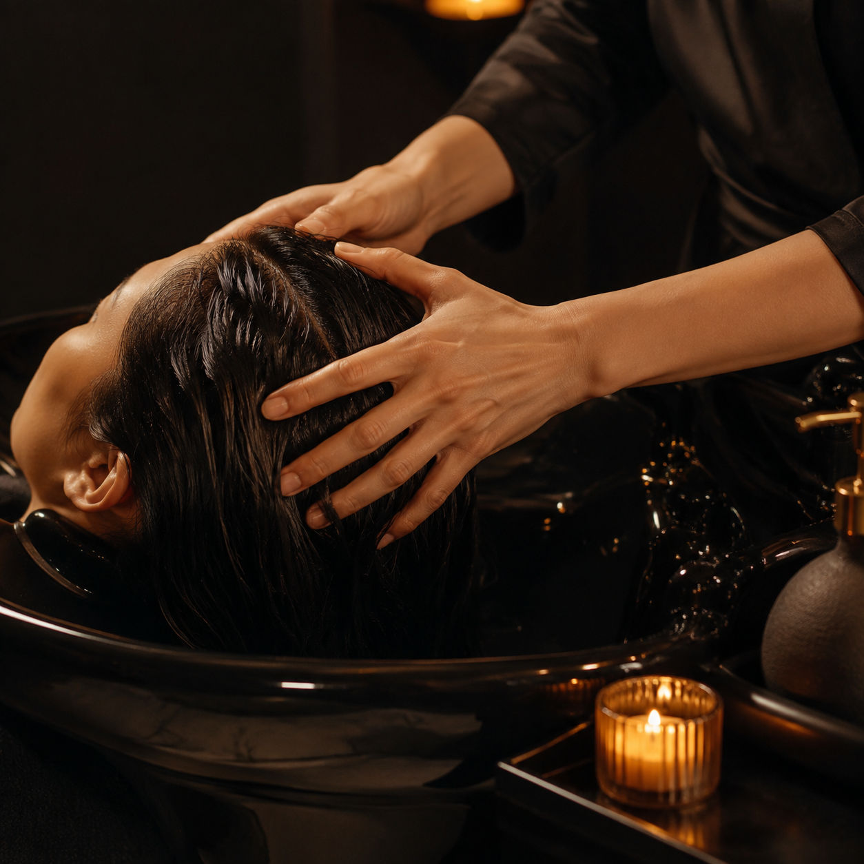 Relaxing headspa scalp massage ritual