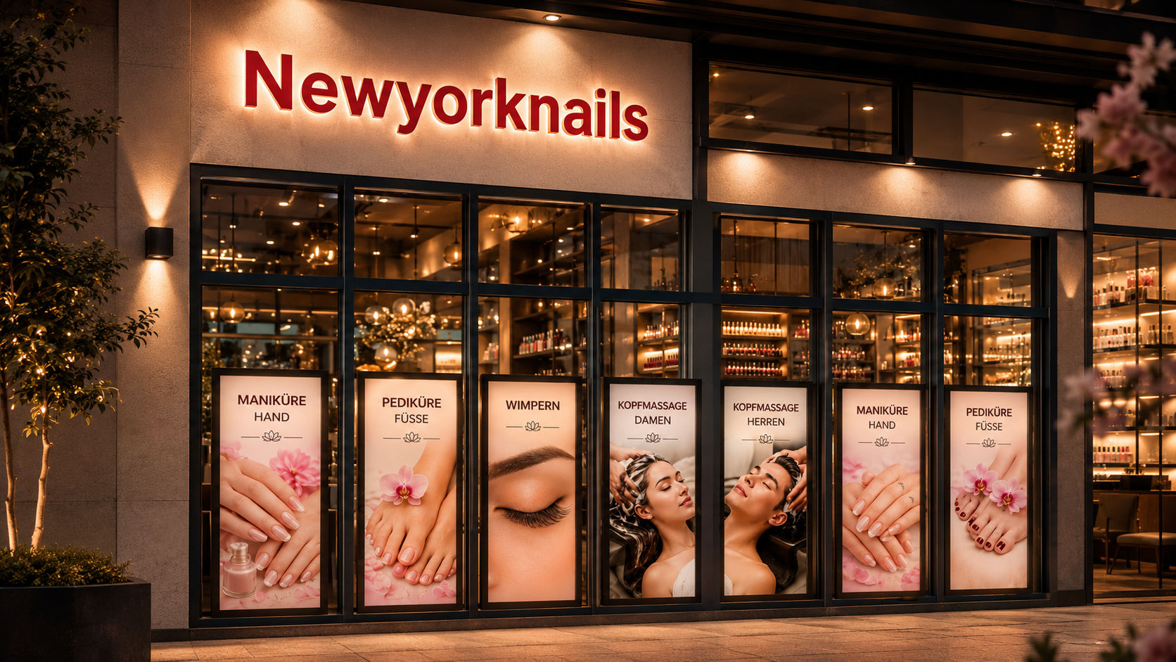Elegantes Nagelstudio mit warmem Licht