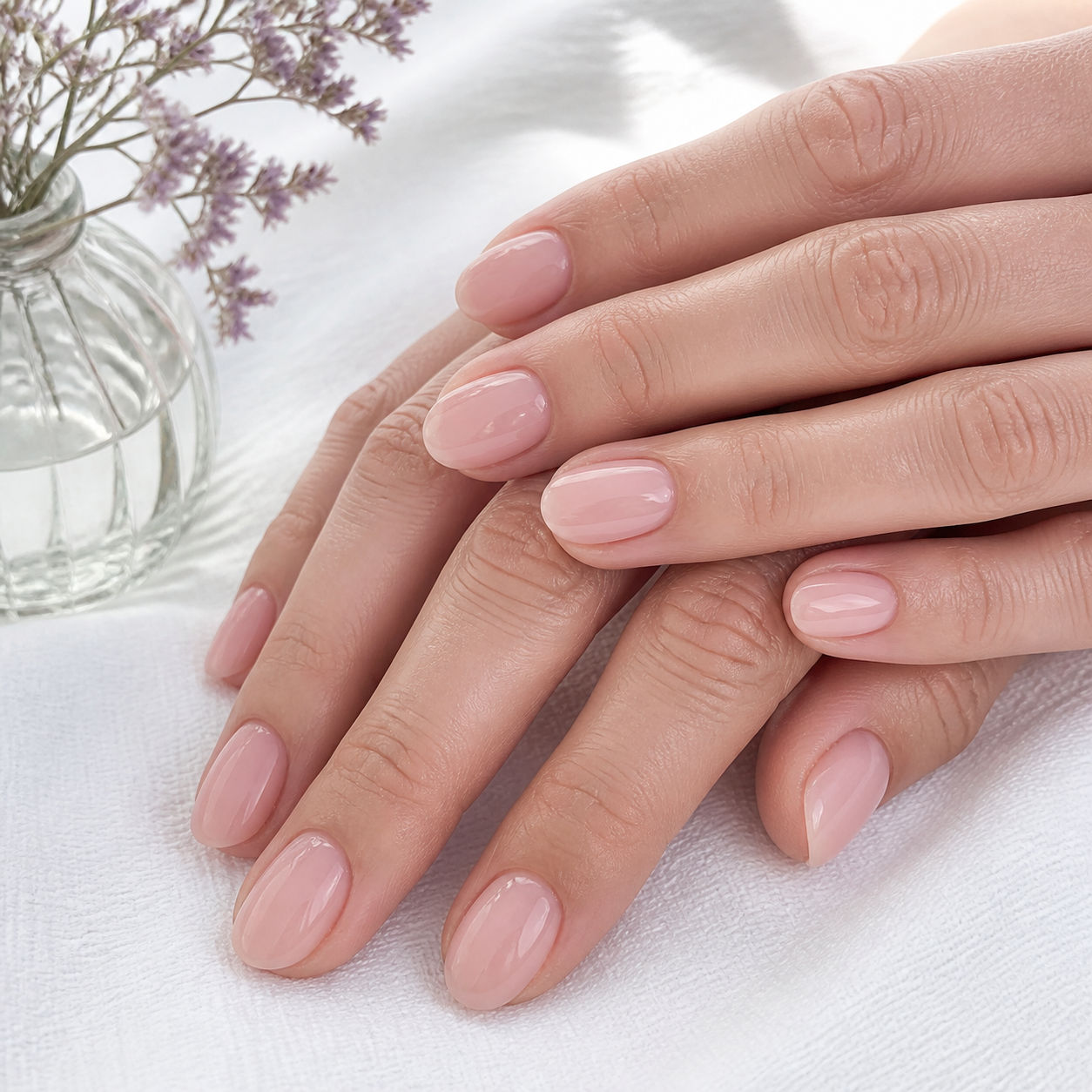Natuurlijke blush BIAB manicure