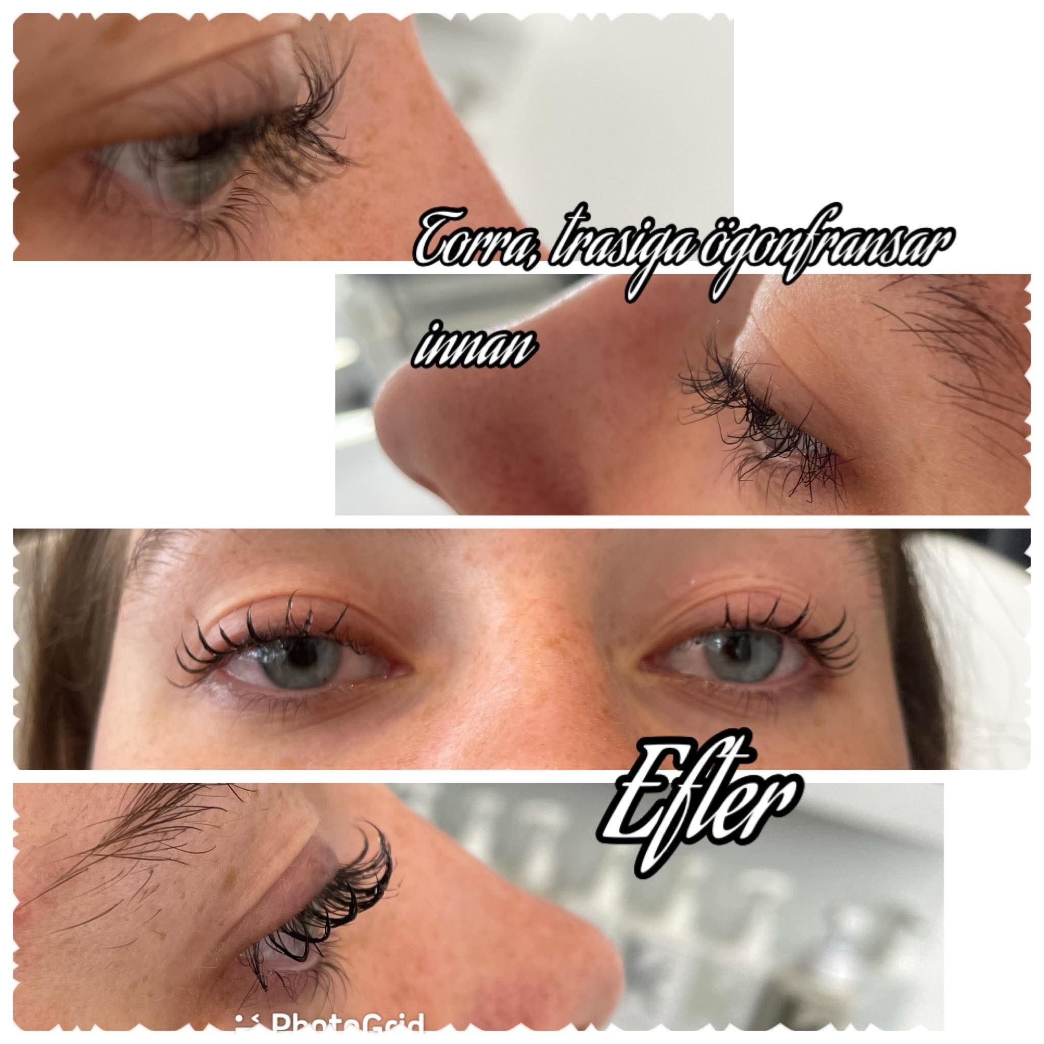 Sara Beauty lash lift close-up result