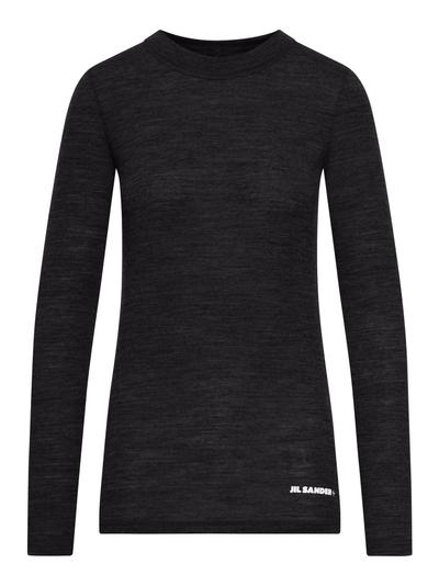 LONG-SLEEVED T-SHIRT WITH PRINTED LOGO - Jil Sander - Woman