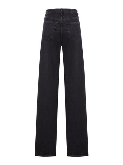 WIDE-LEG DENIM JEANS WITH A V-WAISTED WAIST - Saint Laurent - Woman