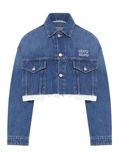 DENIM BLOUSON - Miu Miu - Woman