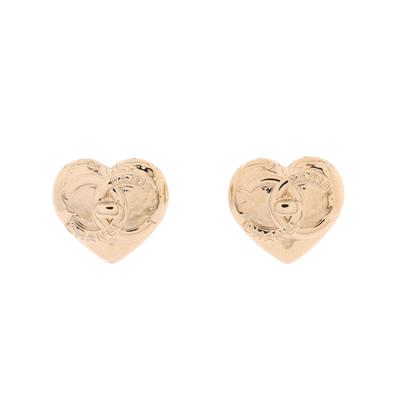 CHANEL CC Turnlock Heart Stud Earrings