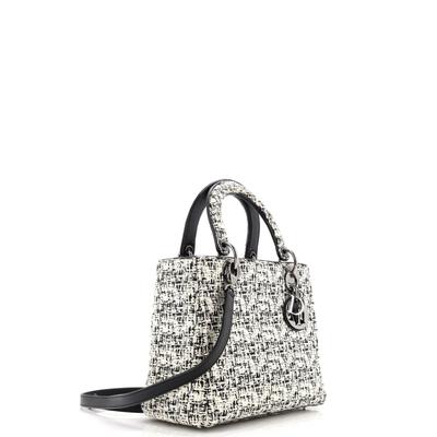 Christian Dior Lady Dior Bag Tweed Medium