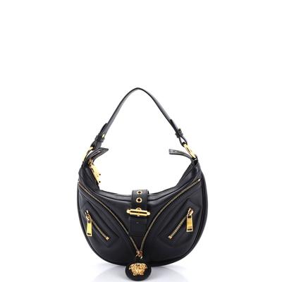 VERSACE Repeat Hobo Leather Small