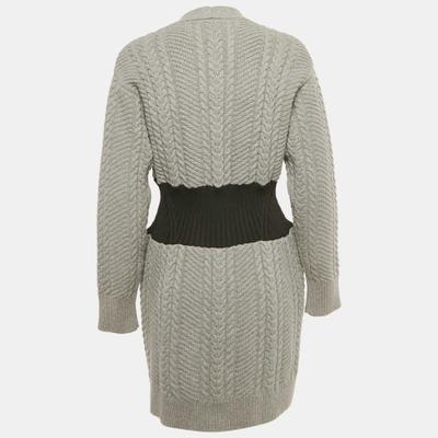 Alexander McQueen Grey Cashmere Knit Mini Dress M