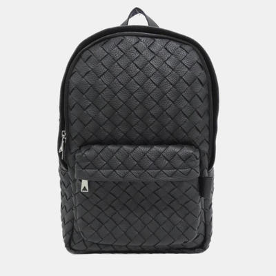 Bottega Veneta Black Leather Backpack
