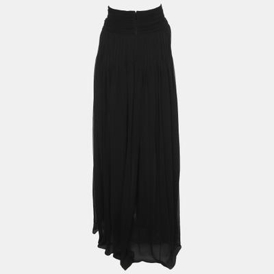 Chloe Black SIlk Pleated Midi Skirts M