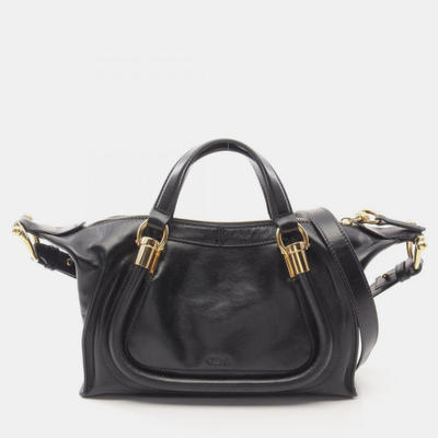 Chloe Chloe Paraty 24 Small Bag Handbag Leather Black
