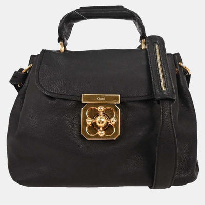 Chloe Black Leather Elsie Handbag