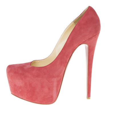 Christian Louboutin Pink Suede Daffodile Platform Pumps Size 38