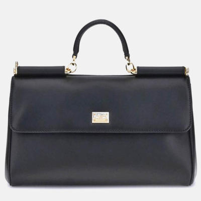 Dolce & Gabbana My Sicily Black Leather Handbag