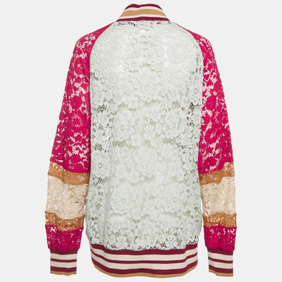 Dolce & Gabbana Multicolor Lace Sheer Oversized S