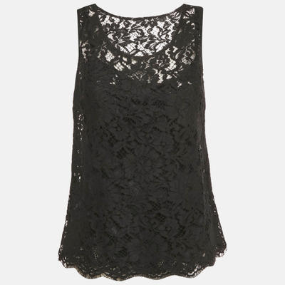 Dolce & Gabbana Black Lace Sleeveless Top S