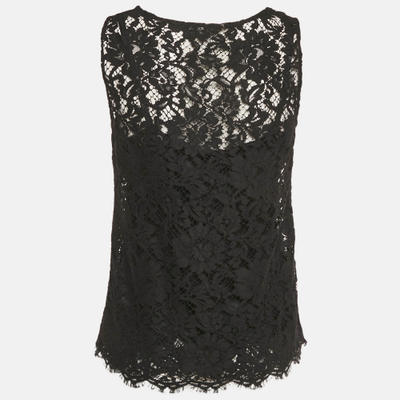 Dolce & Gabbana Black Lace Sleeveless Top S