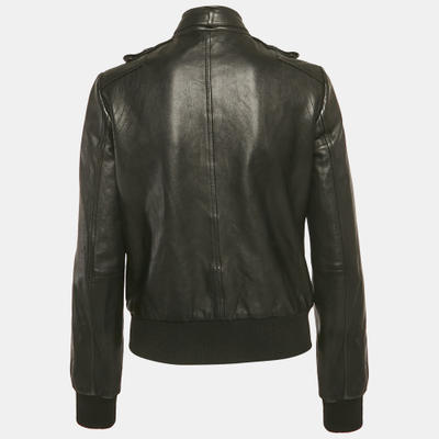 Dolce & Gabbana Black Leather Biker Jacket S