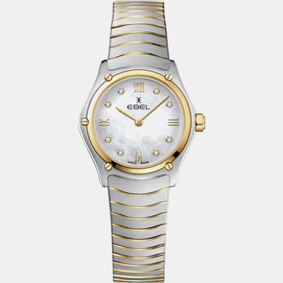 Ebel Silver Stainless Steel Sport 1216442A Quartz Women's Wristwatch 24 mm