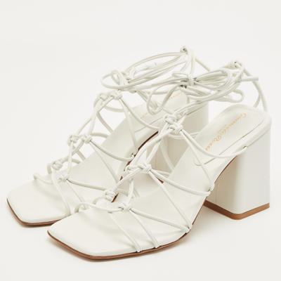 Gianvito Rossi White Leather Minas Sandals Size 37